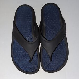Men's Black and Blue Flip Flops